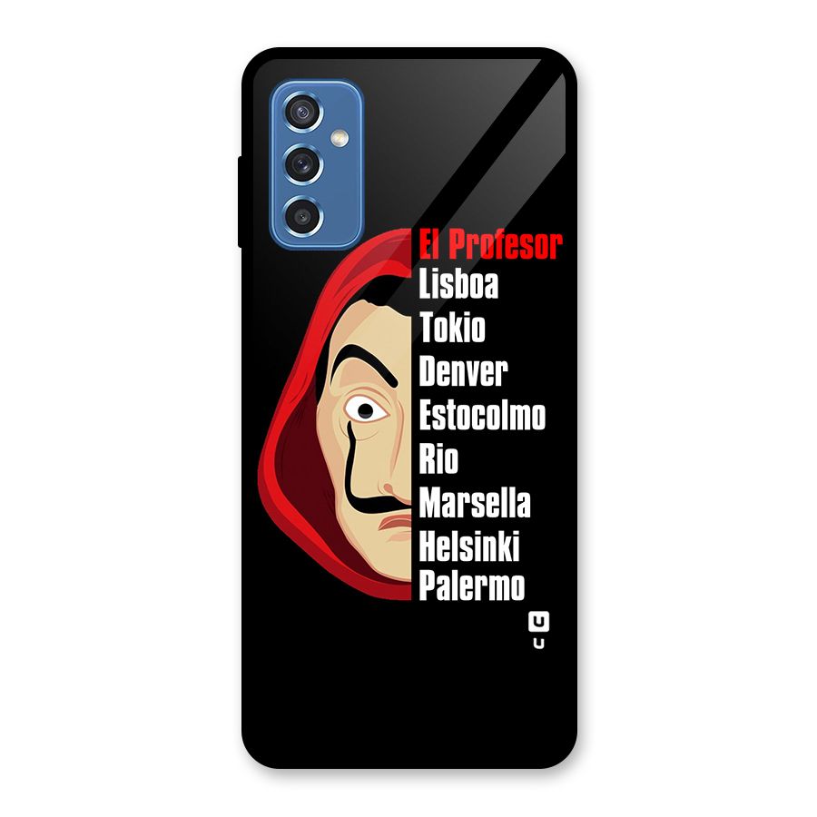 All Members Money Heist Glass Back Case for Galaxy M52 5G