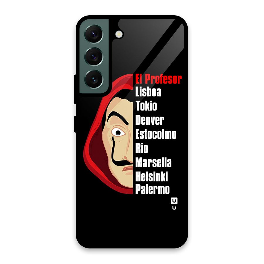 All Members Money Heist Glass Back Case for Galaxy S22 5G