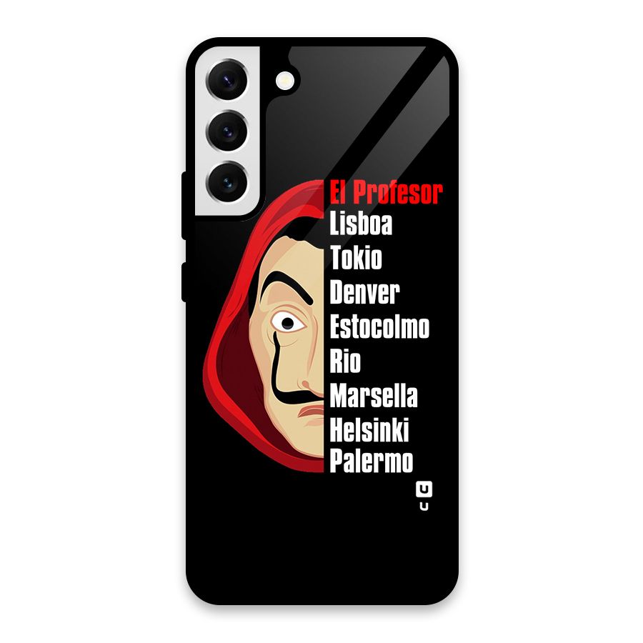 All Members Money Heist Glass Back Case for Galaxy S22 Plus 5G