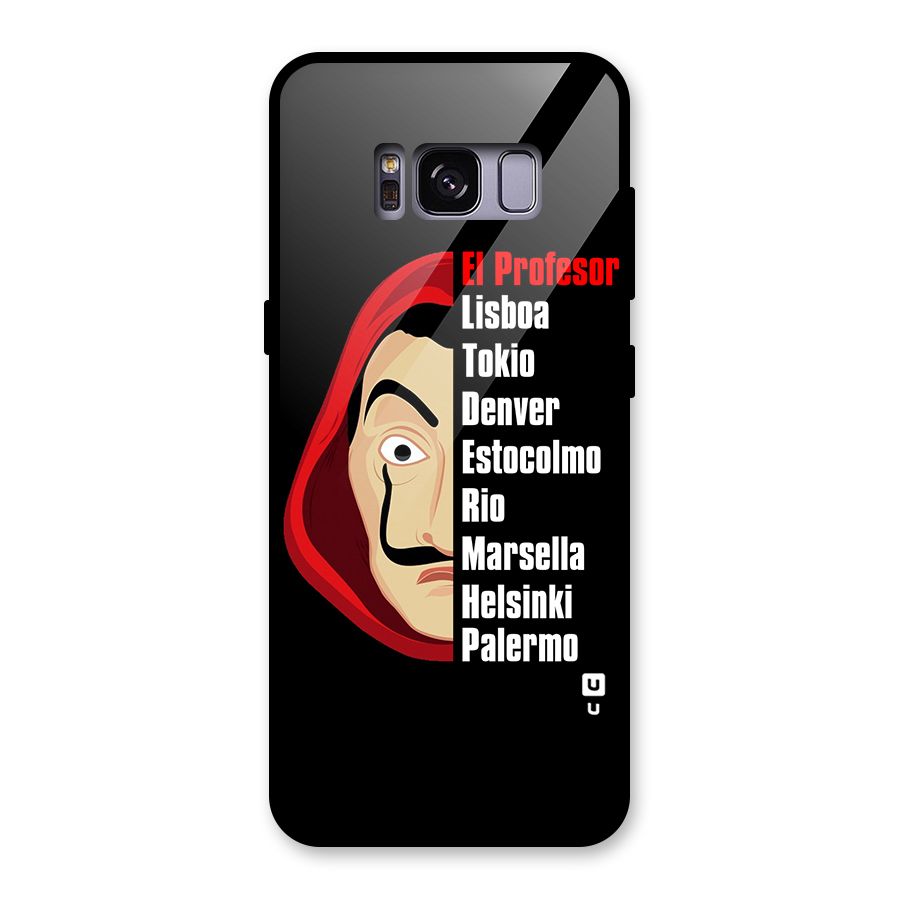 All Members Money Heist Glass Back Case for Galaxy S8