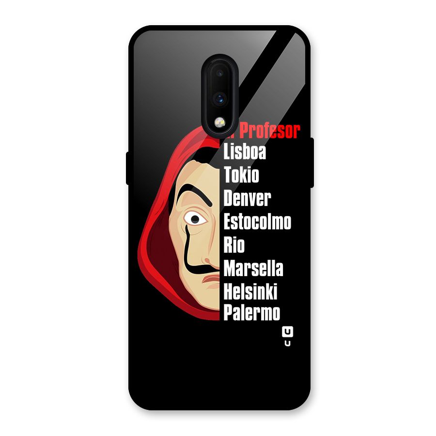 All Members Money Heist Glass Back Case for OnePlus 7