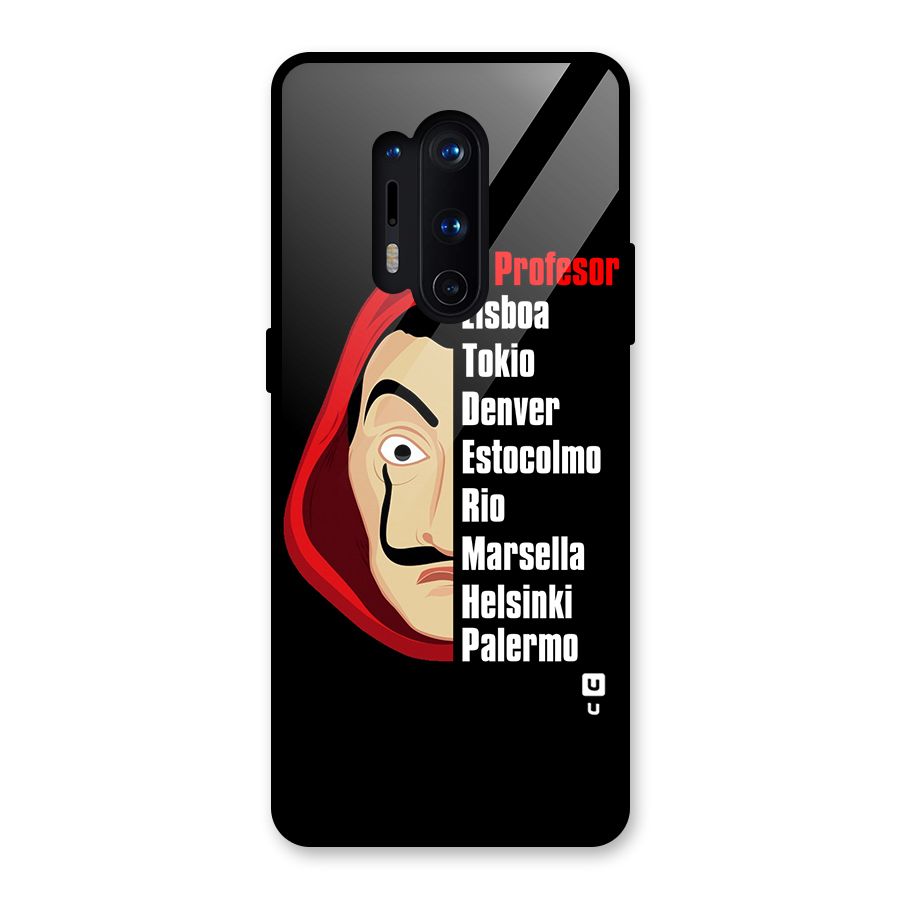 All Members Money Heist Glass Back Case for OnePlus 8 Pro