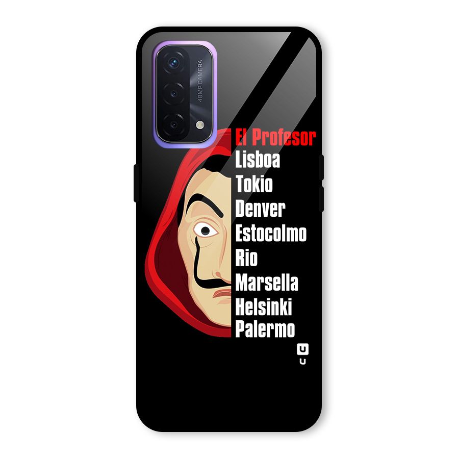 All Members Money Heist Glass Back Case for Oppo A74 5G