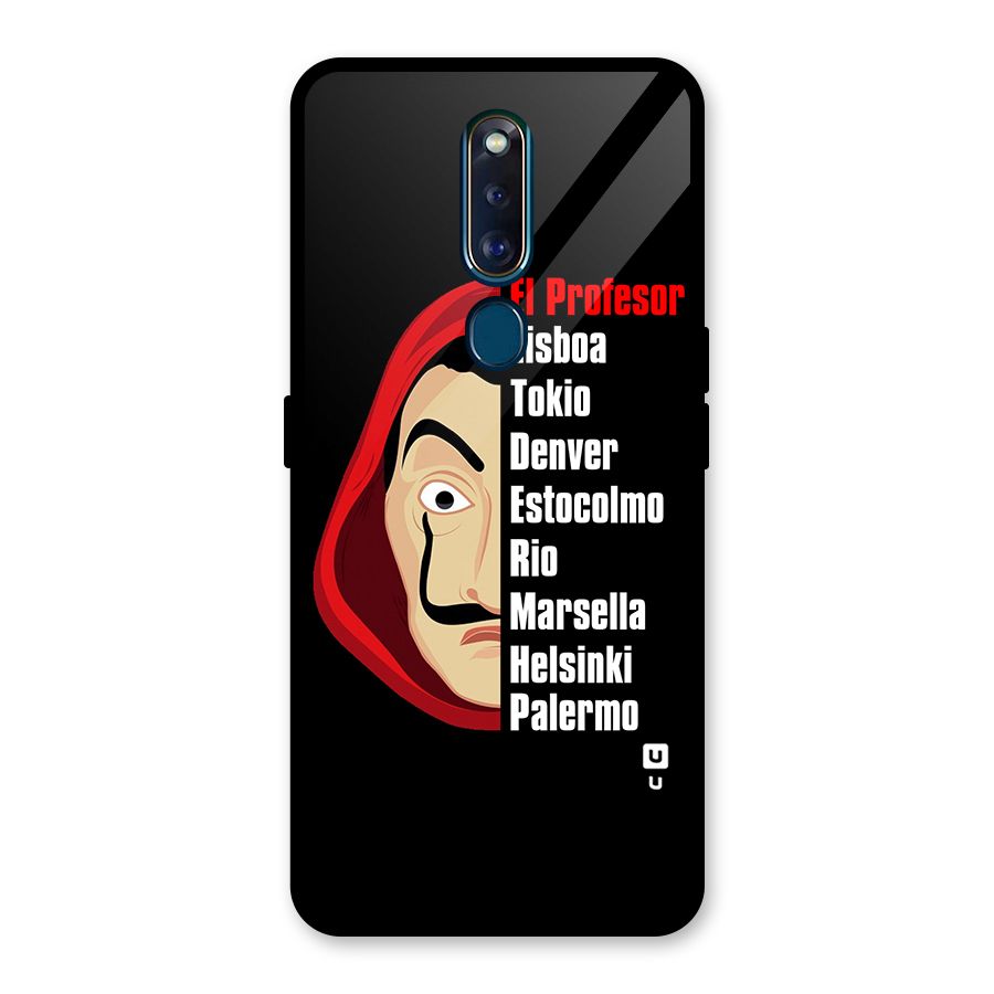 All Members Money Heist Glass Back Case for Oppo F11 Pro