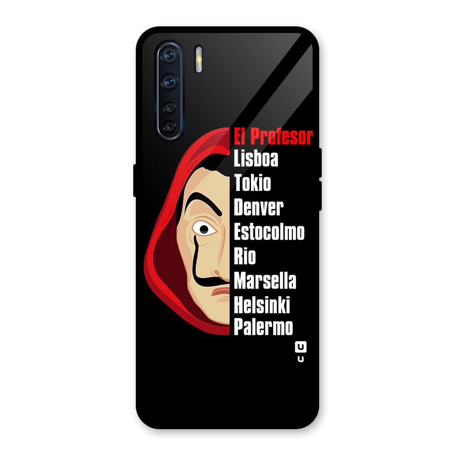 All Members Money Heist Glass Back Case for Oppo F15