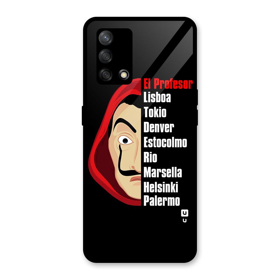 All Members Money Heist Glass Back Case for Oppo F19