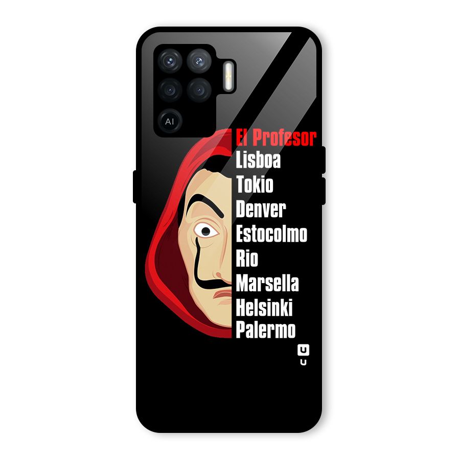 All Members Money Heist Glass Back Case for Oppo F19 Pro
