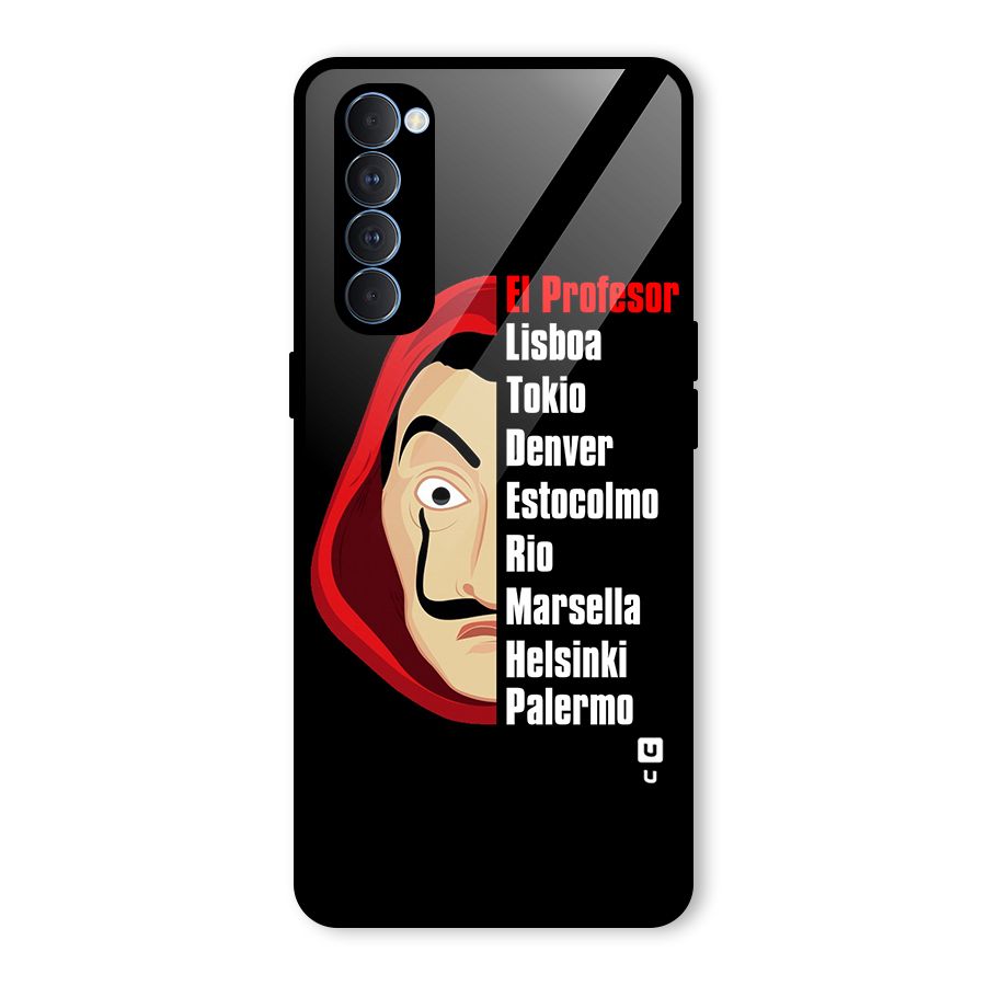 All Members Money Heist Glass Back Case for Oppo Reno4 Pro