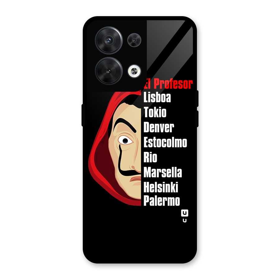 All Members Money Heist Glass Back Case for Oppo Reno8 5G