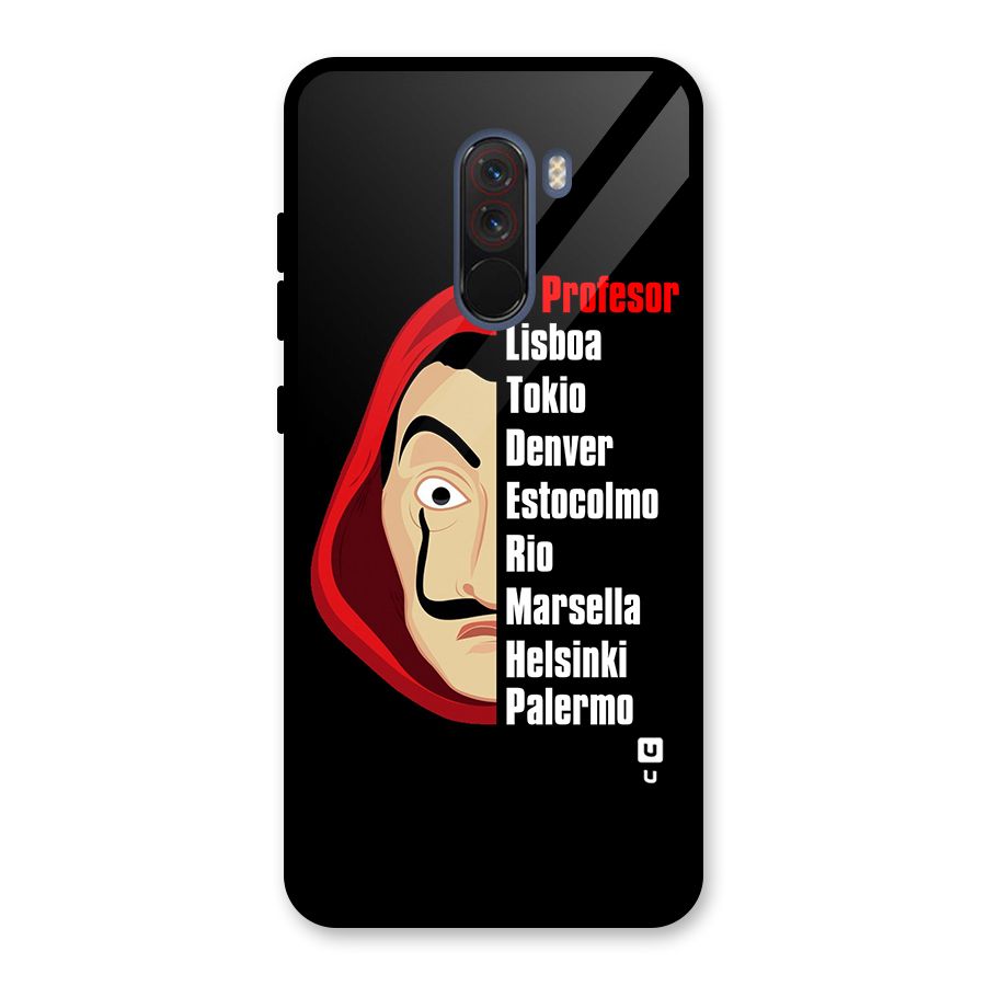 All Members Money Heist Glass Back Case for Poco F1