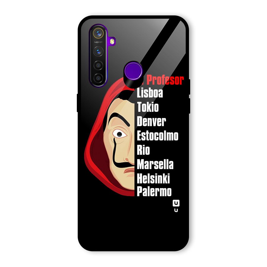 All Members Money Heist Glass Back Case for Realme 5 Pro