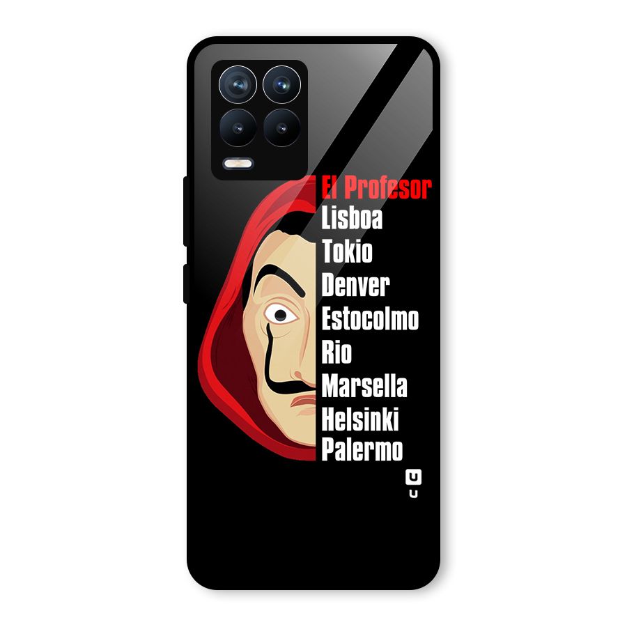 All Members Money Heist Glass Back Case for Realme 8