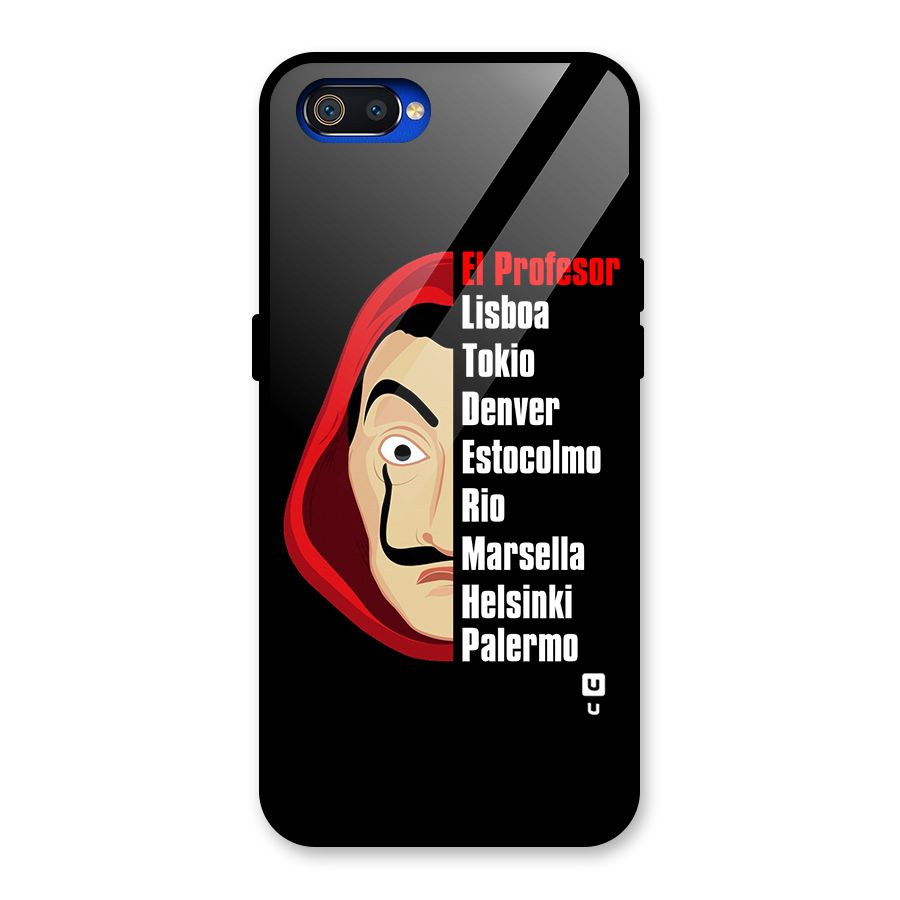 All Members Money Heist Glass Back Case for Realme C2