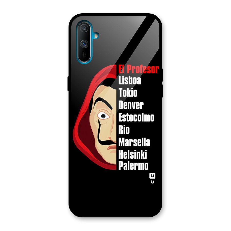 All Members Money Heist Glass Back Case for Realme C3