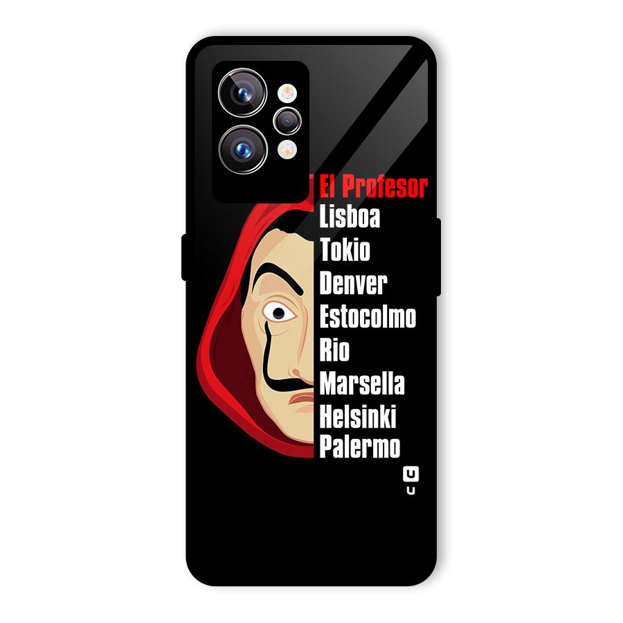 All Members Money Heist Glass Back Case for Realme GT2 Pro
