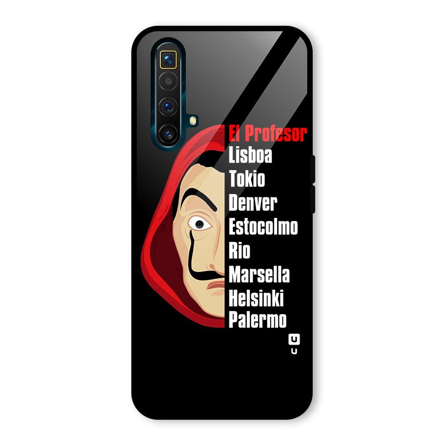 All Members Money Heist Glass Back Case for Realme X3