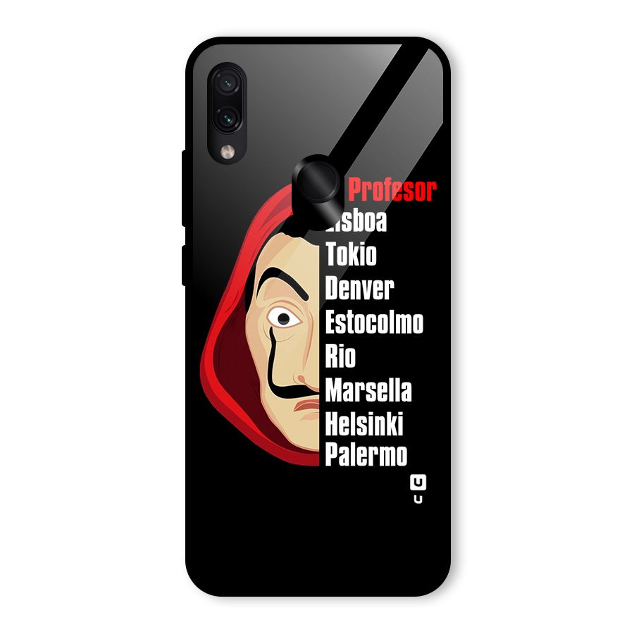 All Members Money Heist Glass Back Case for Redmi Note 7S