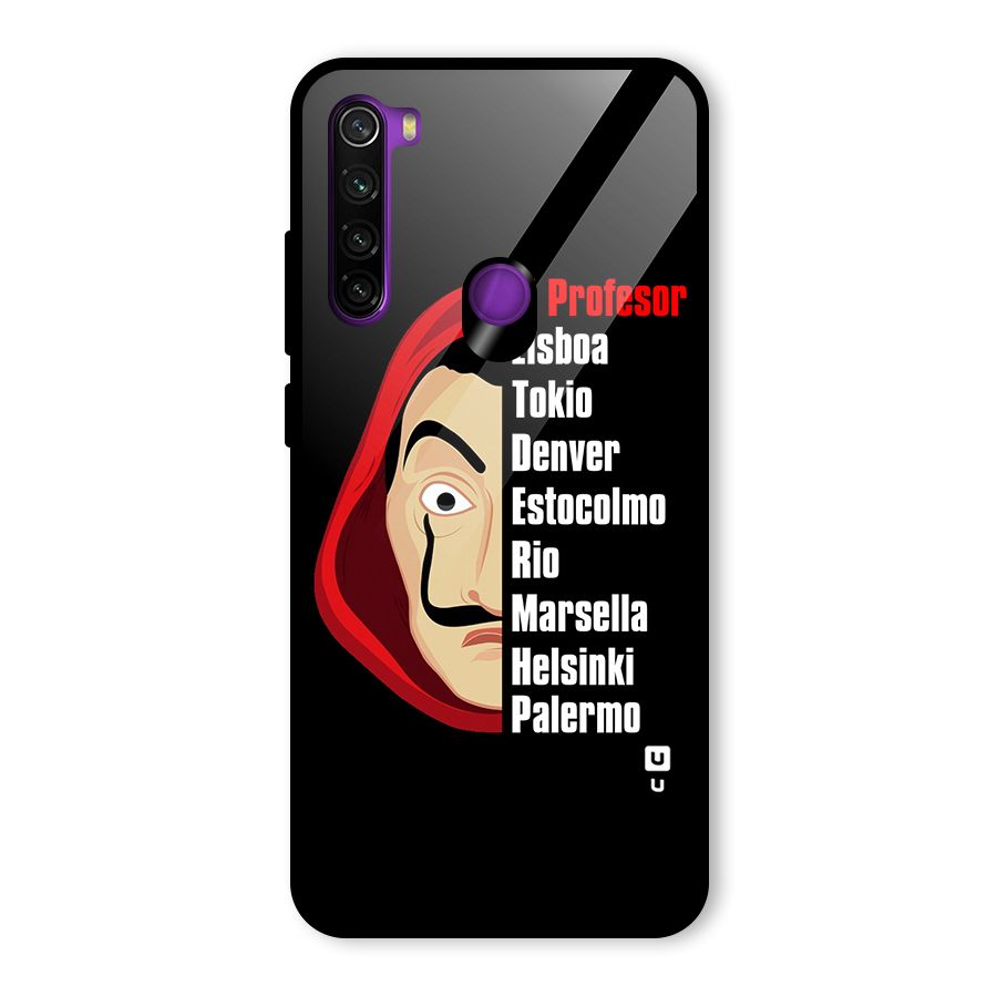 All Members Money Heist Glass Back Case for Redmi Note 8