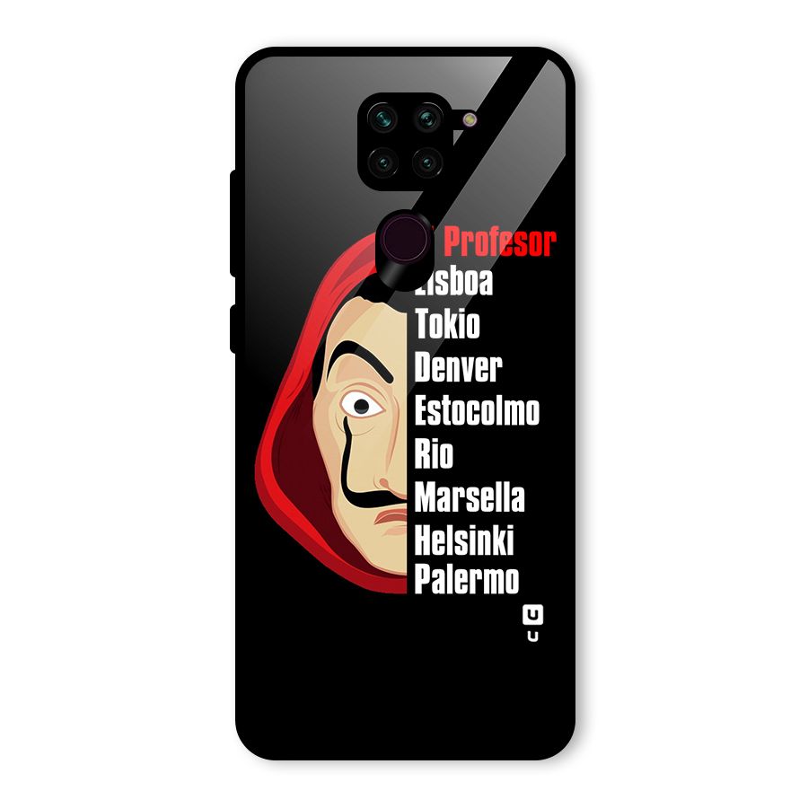 All Members Money Heist Glass Back Case for Redmi Note 9