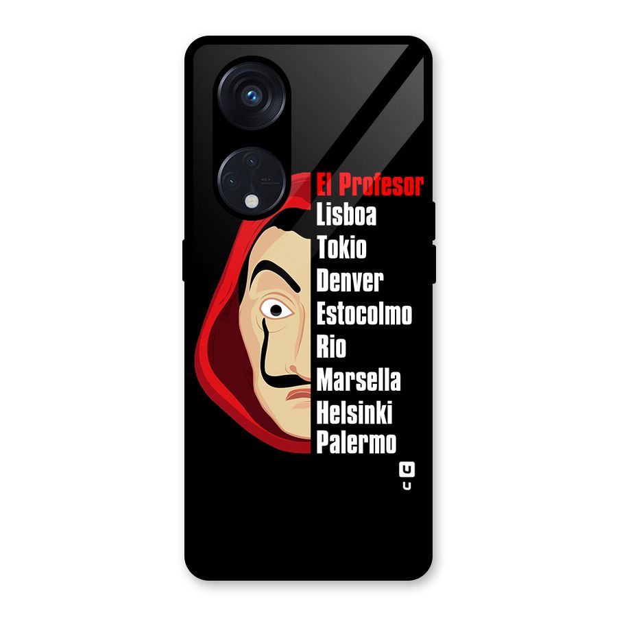 All Members Money Heist Glass Back Case for Reno8 T 5G