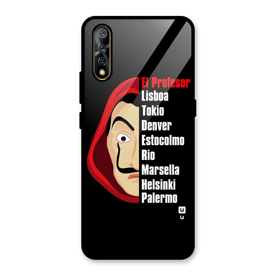 All Members Money Heist Glass Back Case for Vivo S1