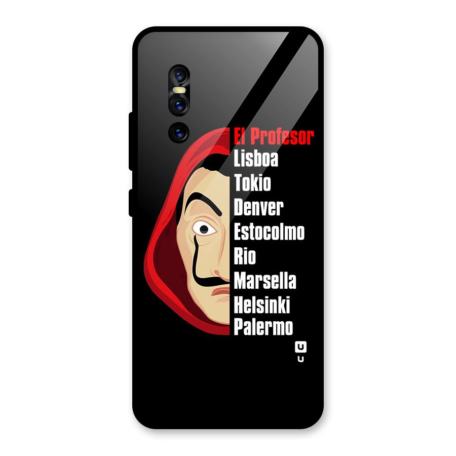 All Members Money Heist Glass Back Case for Vivo V15 Pro