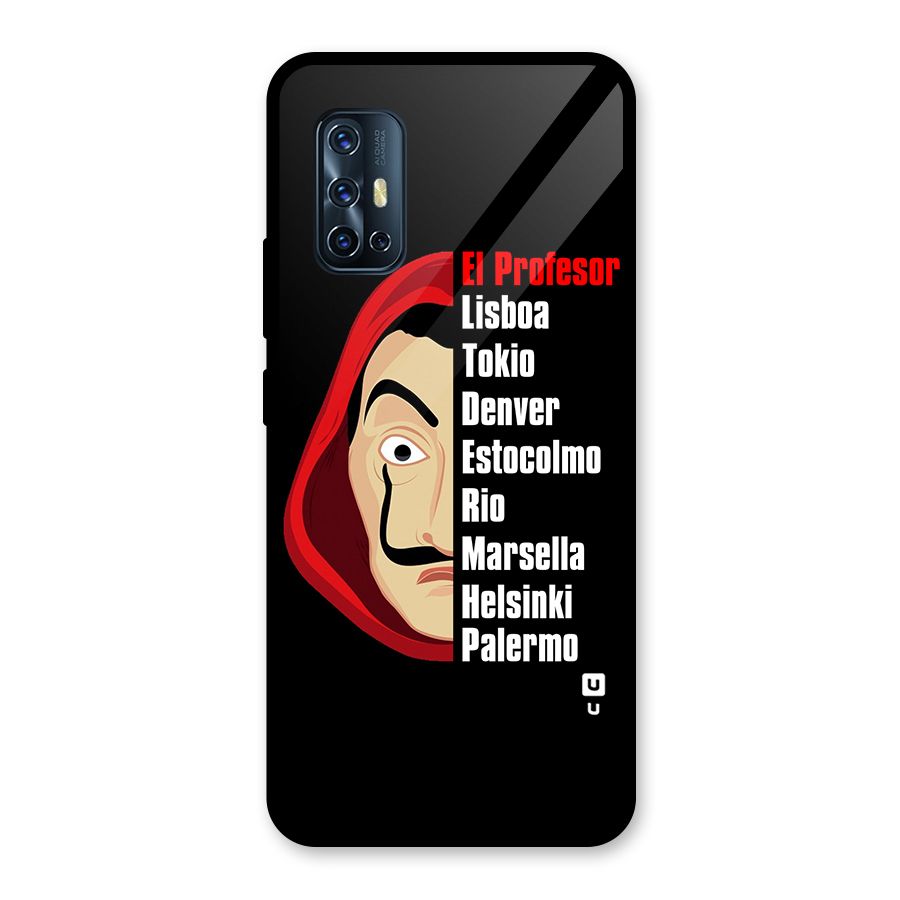 All Members Money Heist Glass Back Case for Vivo V17