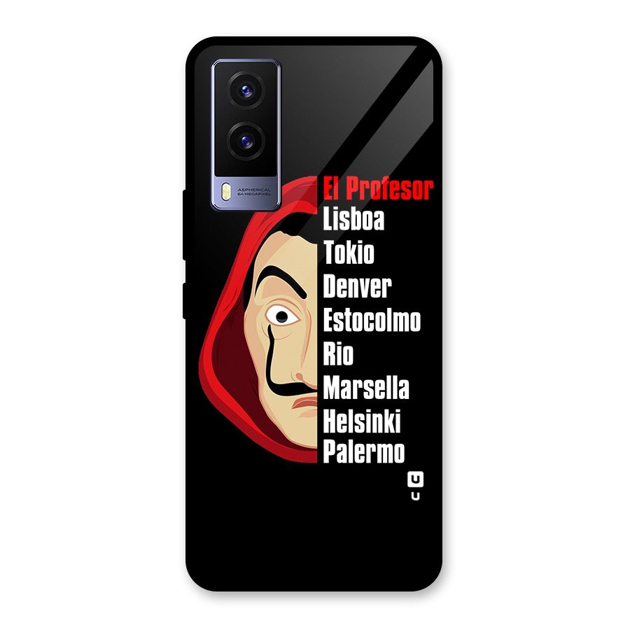 All Members Money Heist Glass Back Case for Vivo V21e 5G