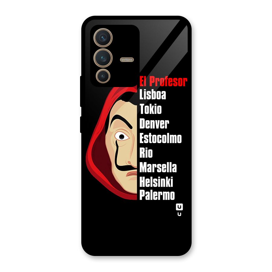 All Members Money Heist Glass Back Case for Vivo V23 5G