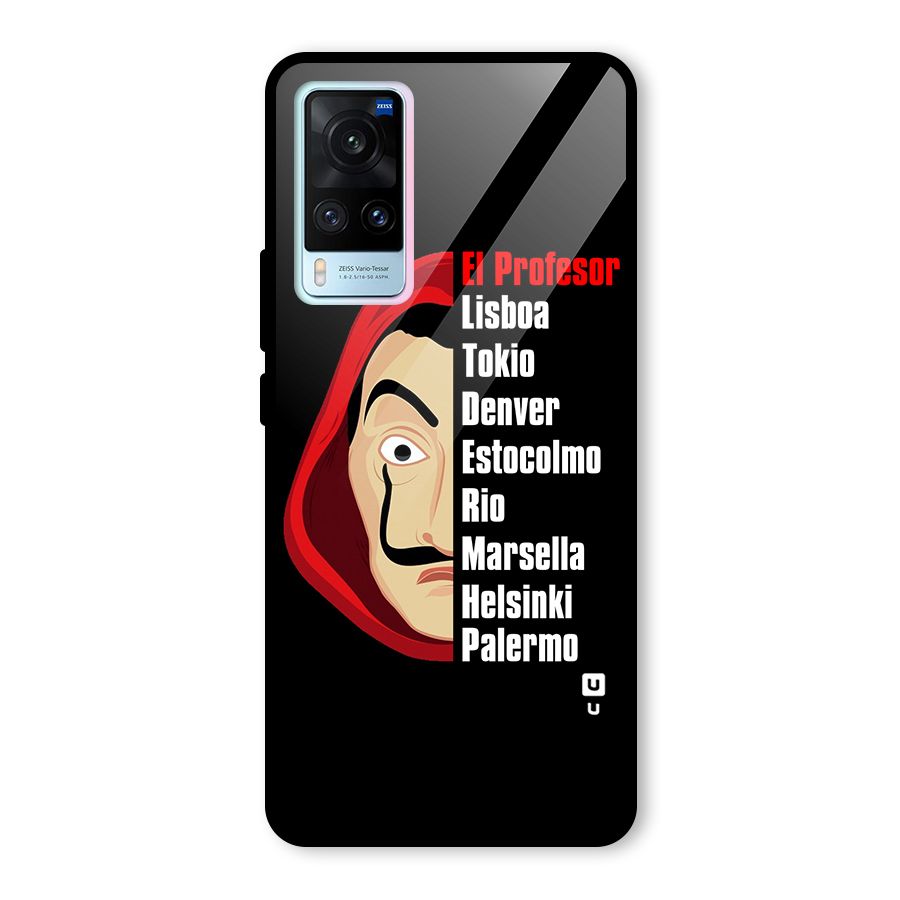 All Members Money Heist Glass Back Case for Vivo X60
