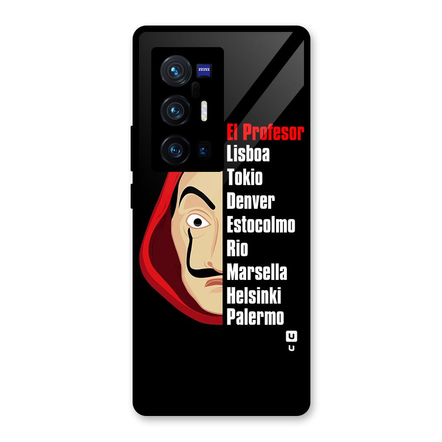 All Members Money Heist Glass Back Case for Vivo X70 Pro Plus