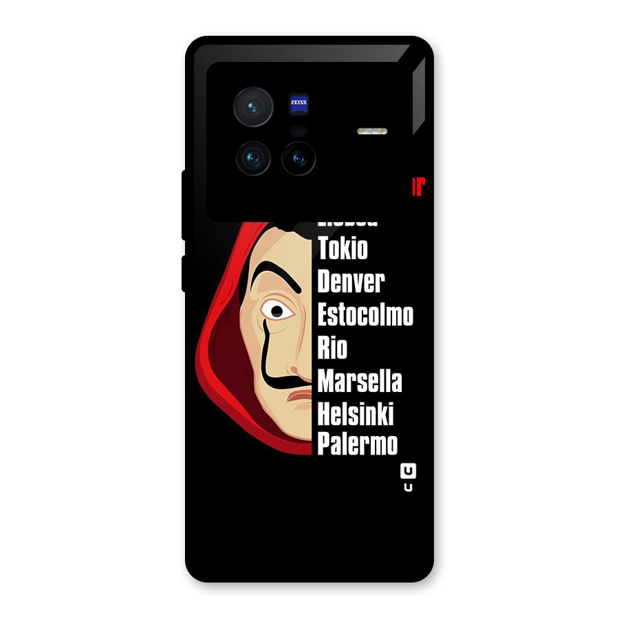 All Members Money Heist Glass Back Case for Vivo X80