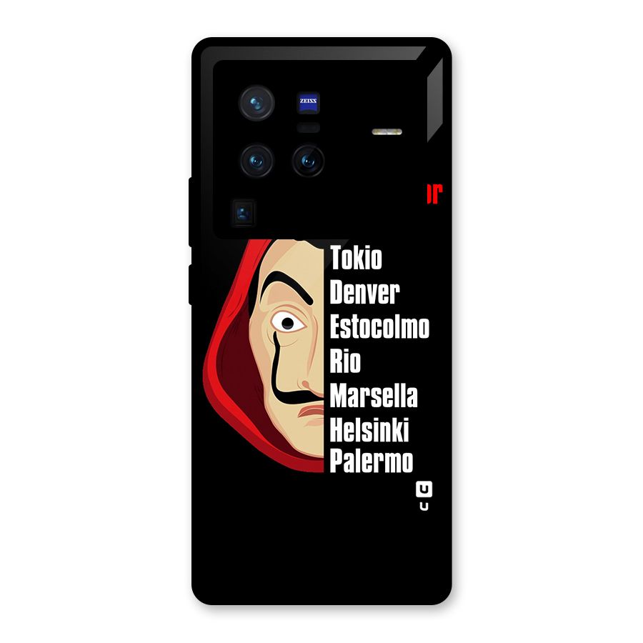 All Members Money Heist Glass Back Case for Vivo X80 Pro