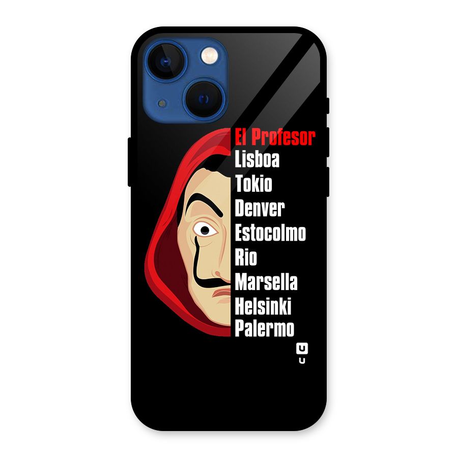 All Members Money Heist Glass Back Case for iPhone 13 Mini