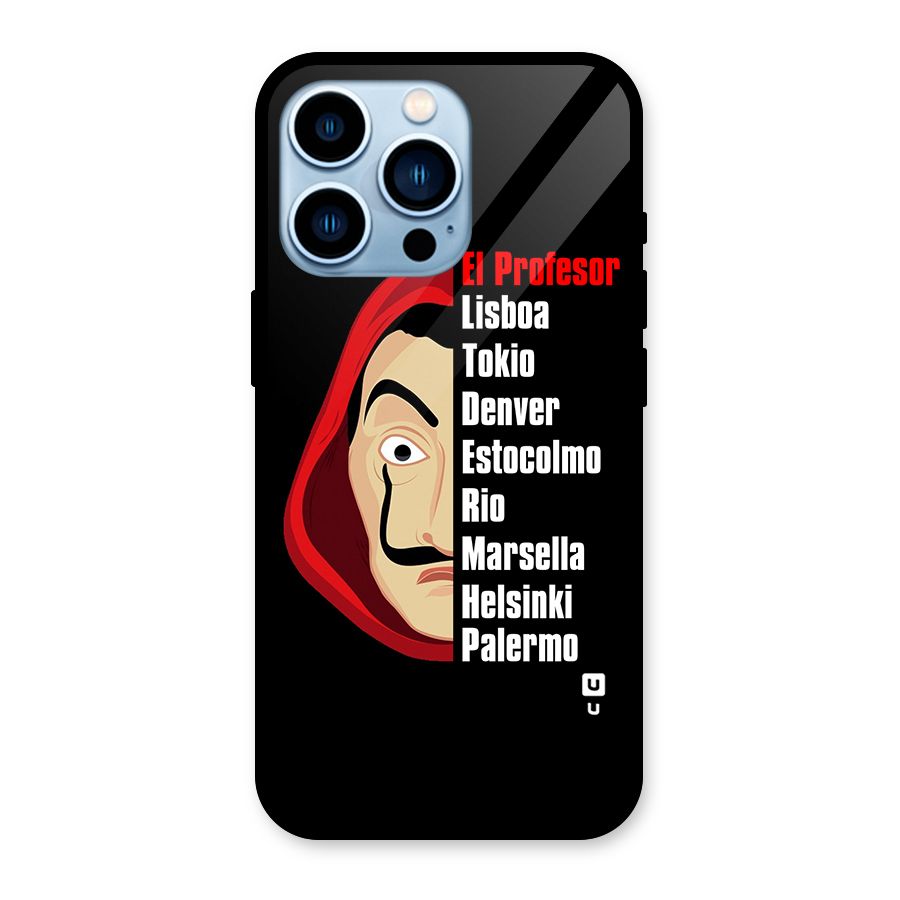 All Members Money Heist Glass Back Case for iPhone 13 Pro