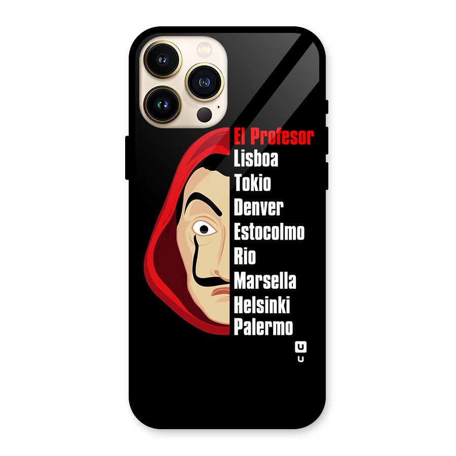 All Members Money Heist Glass Back Case for iPhone 13 Pro Max