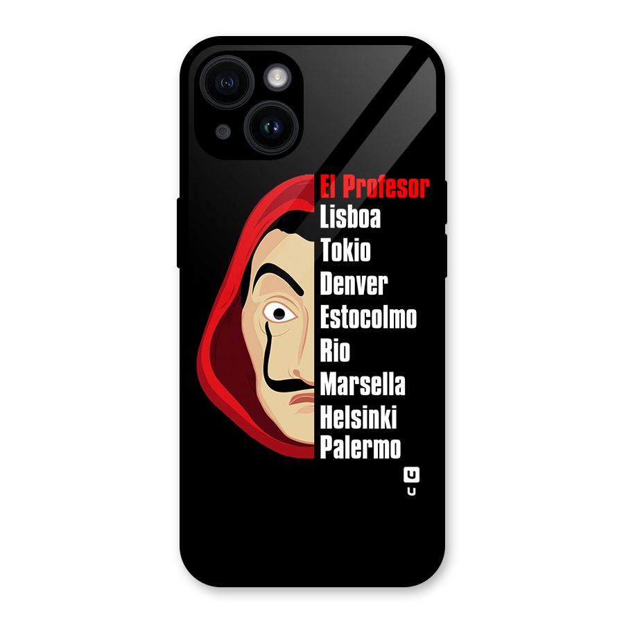 All Members Money Heist Glass Back Case for iPhone 14