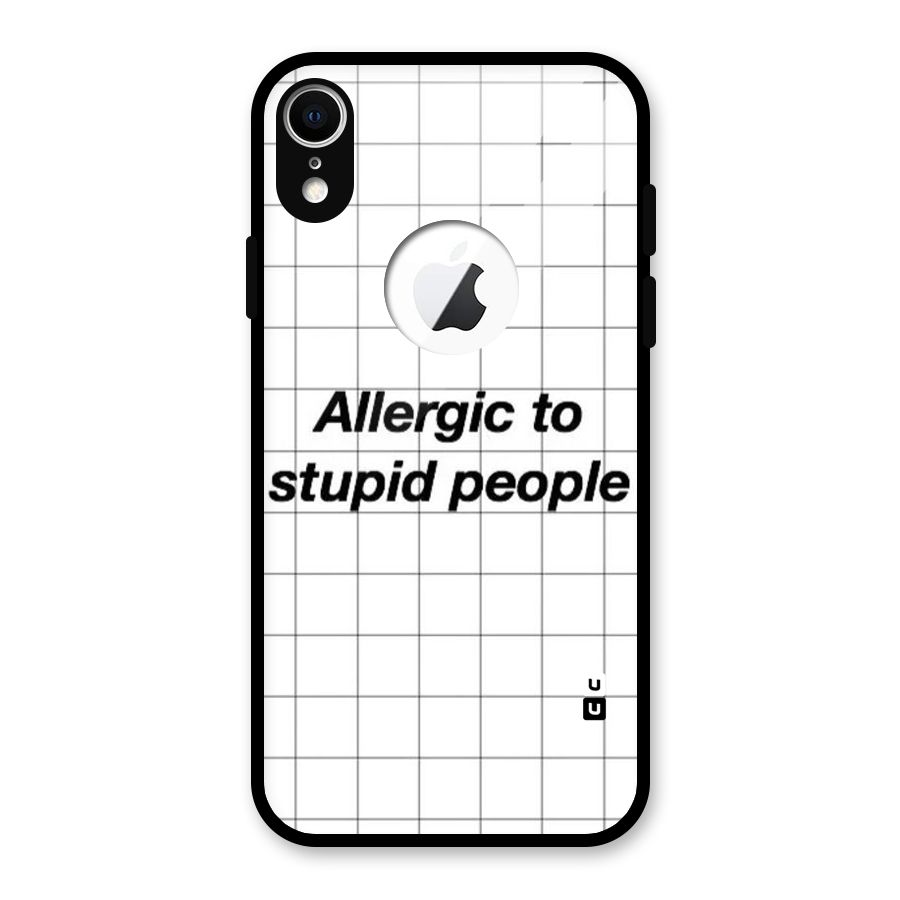 Allergic Glass Back Case for iPhone XR Logo Cut