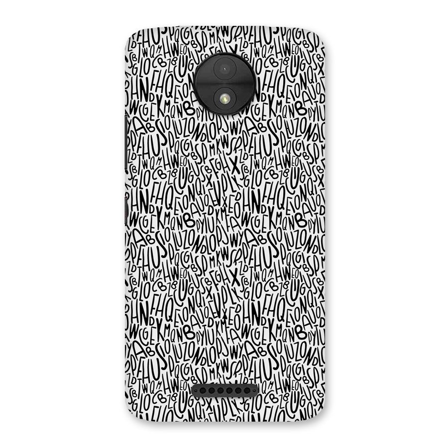 Alphabet Seamless Abstract Back Case for Moto C