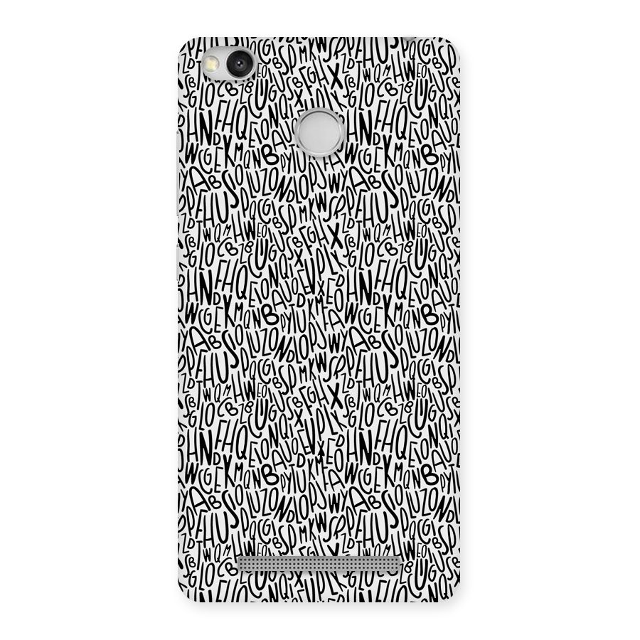 Alphabet Seamless Abstract Back Case for Redmi 3S Prime