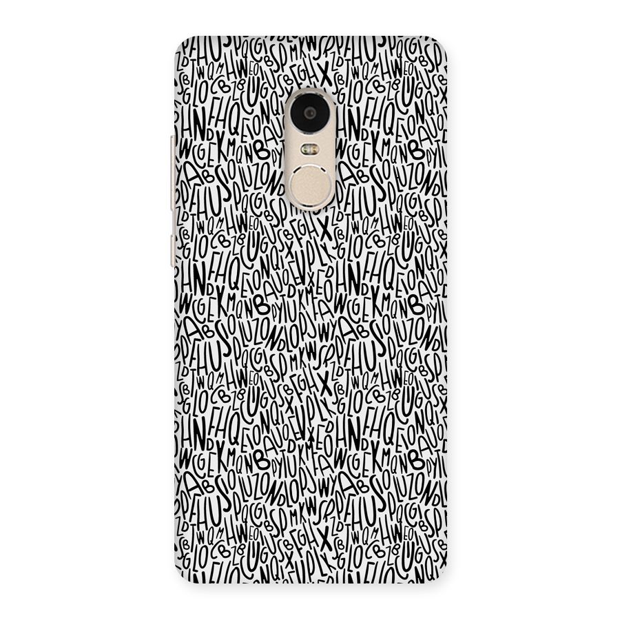 Alphabet Seamless Abstract Back Case for Xiaomi Redmi Note 4