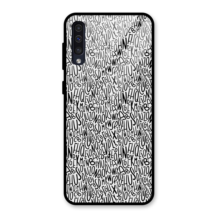 Alphabet Seamless Abstract Glass Back Case for Galaxy A50