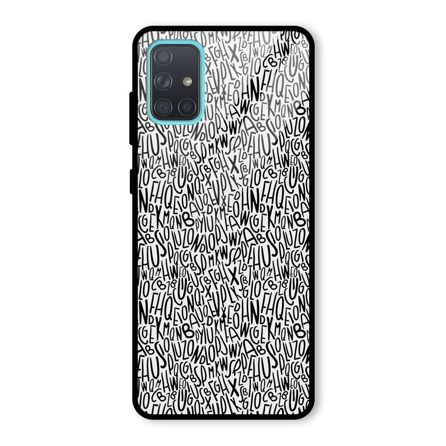 Alphabet Seamless Abstract Glass Back Case for Galaxy A71