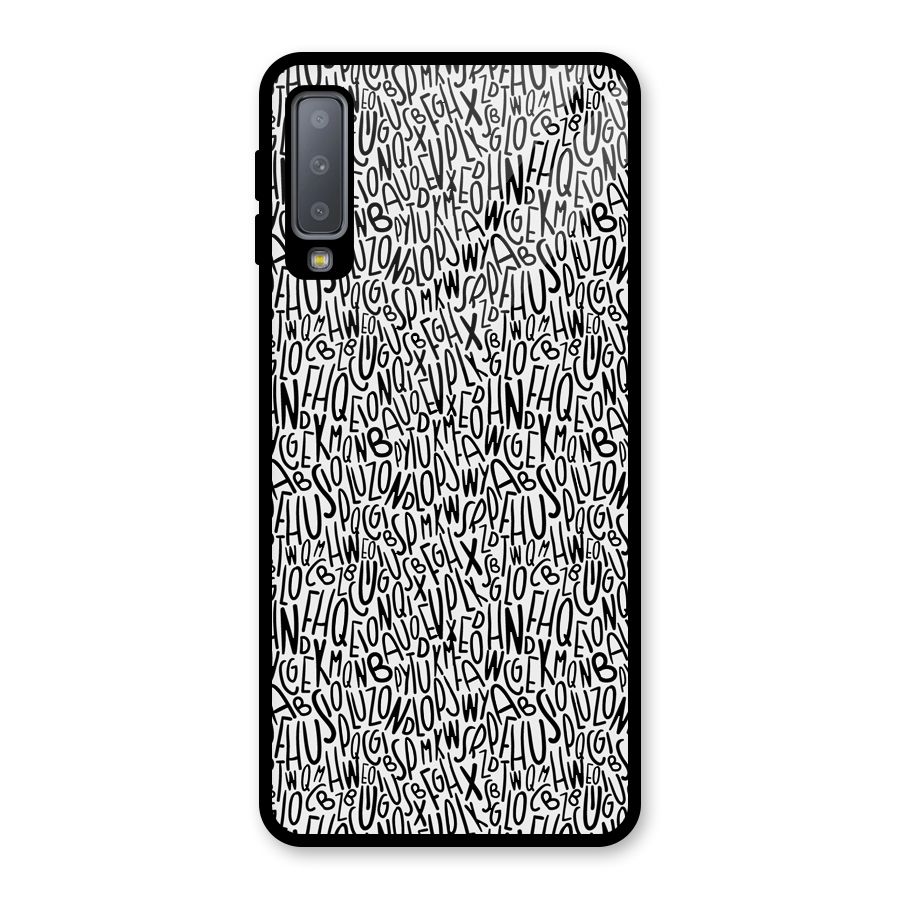 Alphabet Seamless Abstract Glass Back Case for Galaxy A7 (2018)