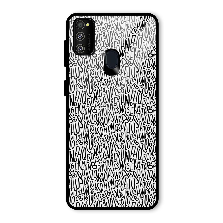 Alphabet Seamless Abstract Glass Back Case for Galaxy M30s
