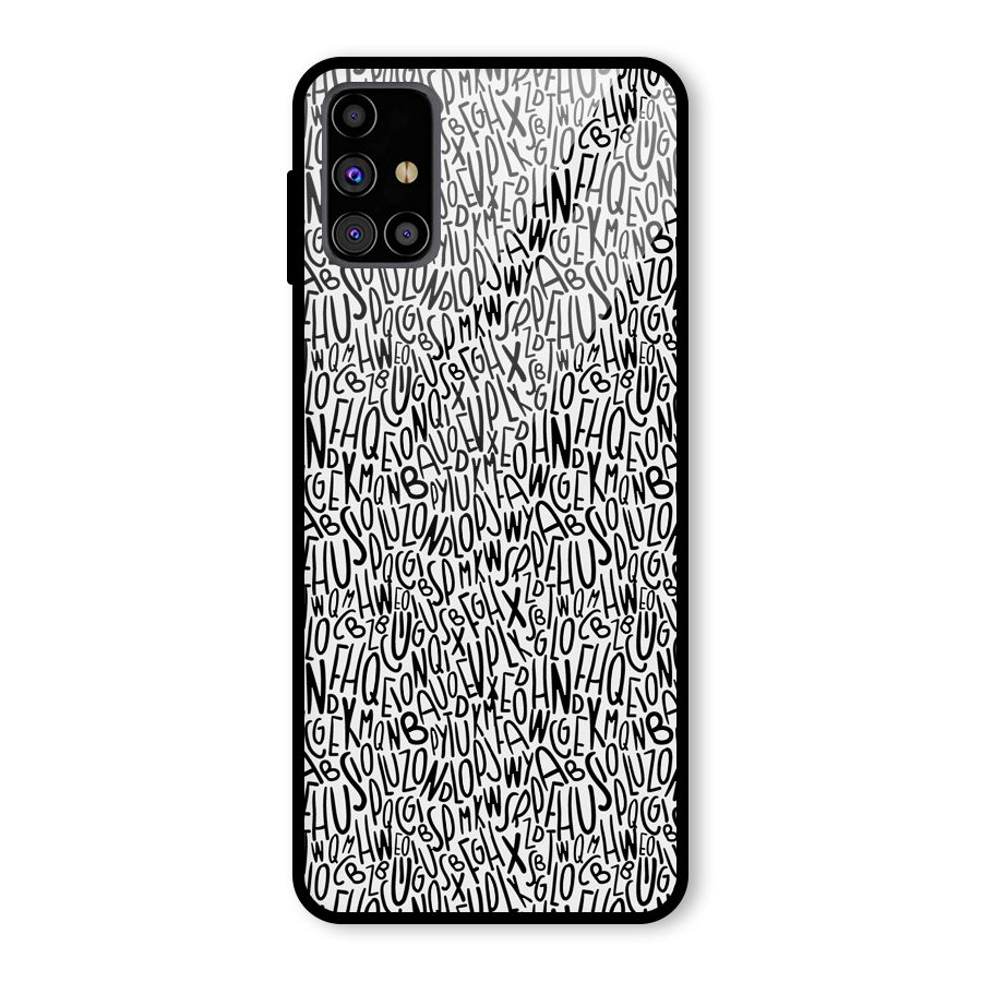 Alphabet Seamless Abstract Glass Back Case for Galaxy M31s