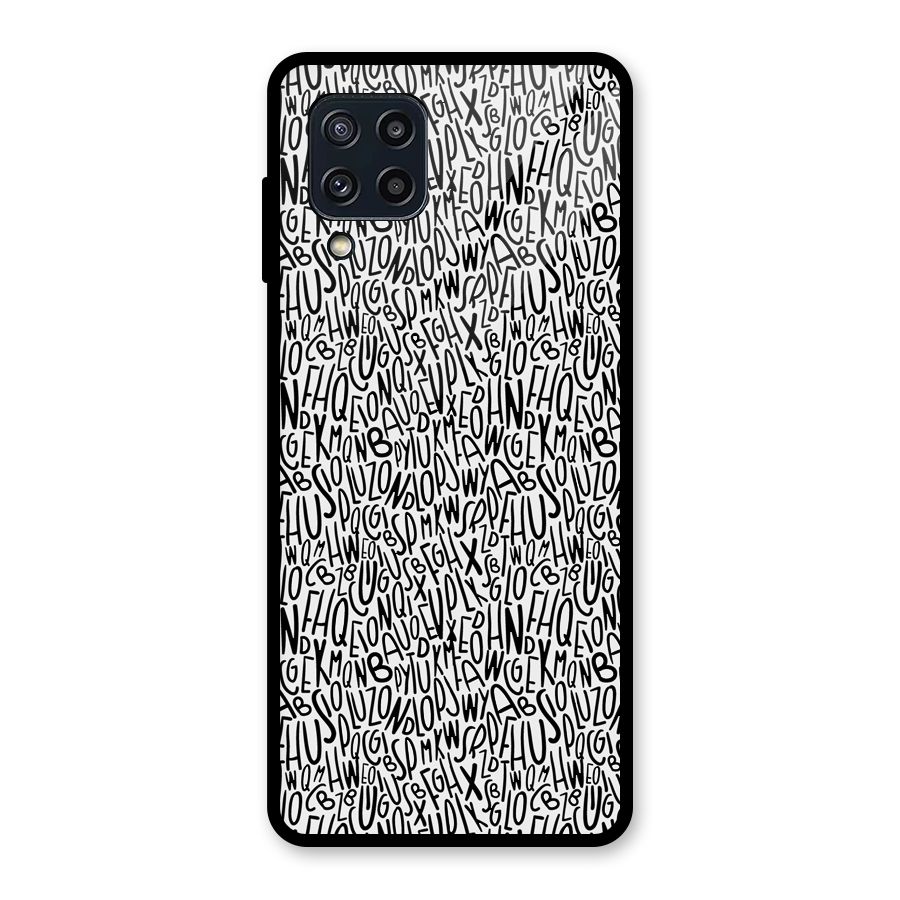 Alphabet Seamless Abstract Glass Back Case for Galaxy M32