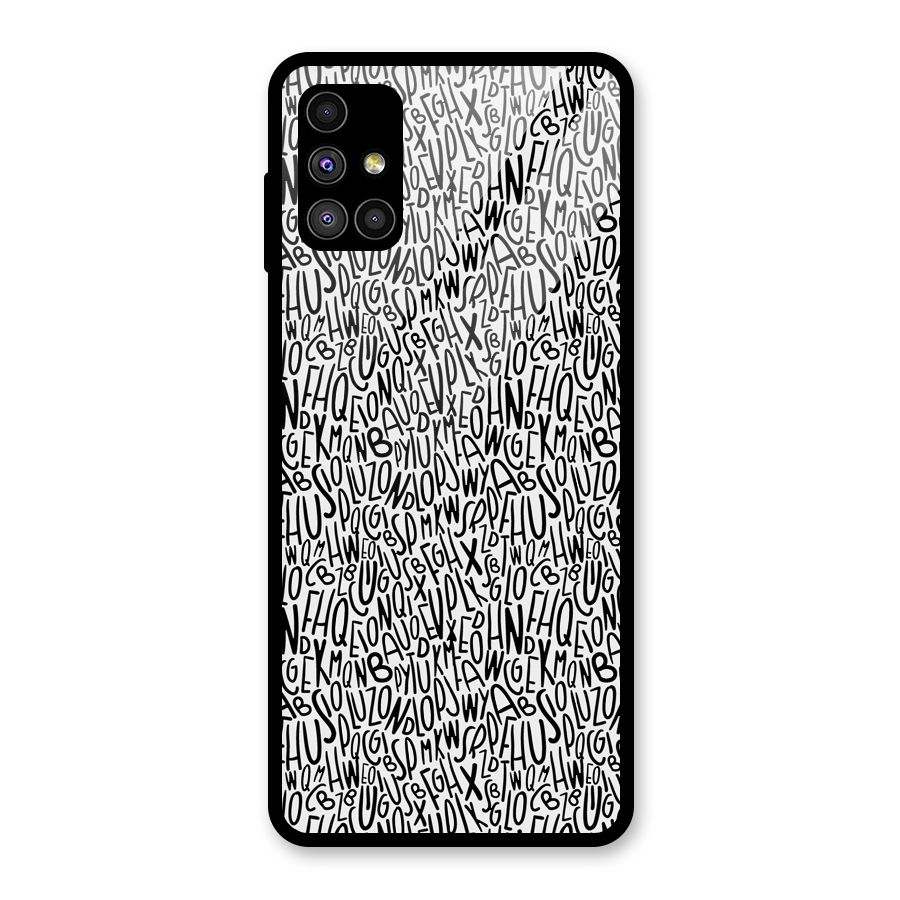 Alphabet Seamless Abstract Glass Back Case for Galaxy M51