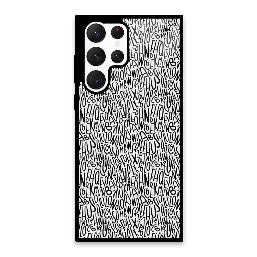 Alphabet Seamless Abstract Glass Back Case for Galaxy S22 Ultra 5G