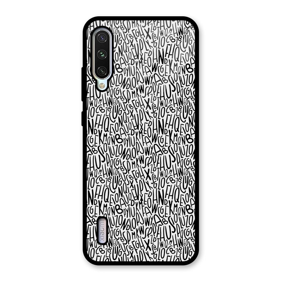 Alphabet Seamless Abstract Glass Back Case for Mi A3